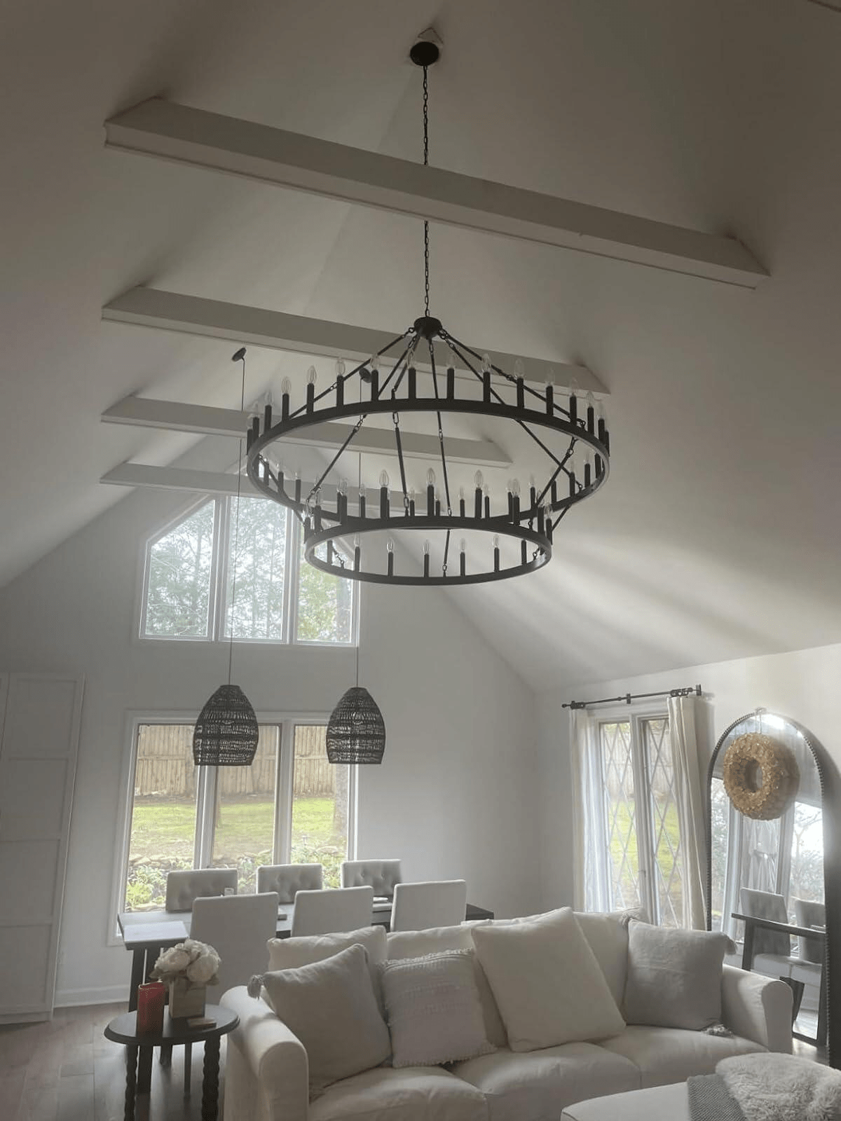 camafz Vintage Filament Two-Tier Round Chandelier 38" - Zelno