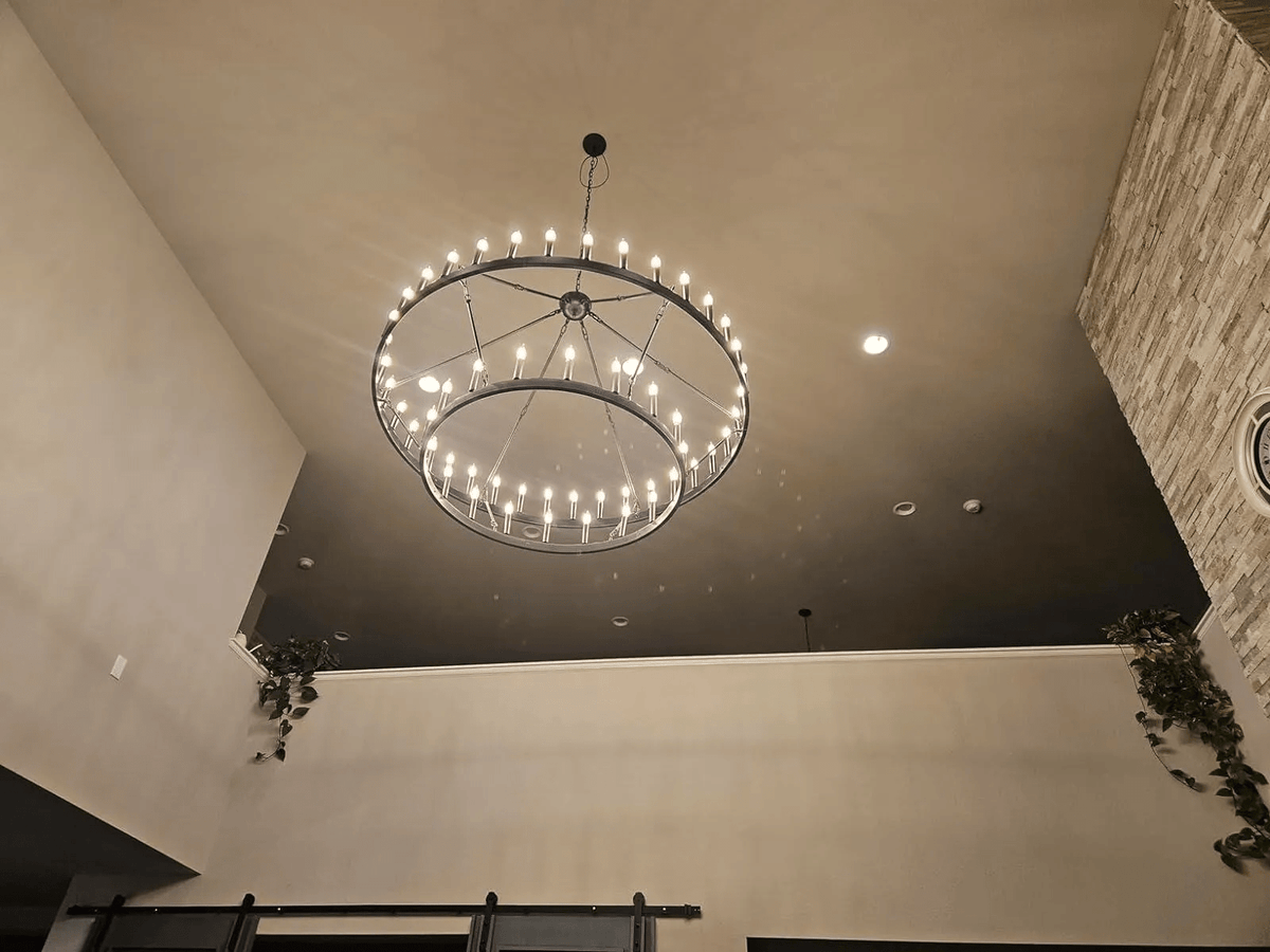 camafz Vintage Filament Two-Tier Round Chandelier 38" - Zelno