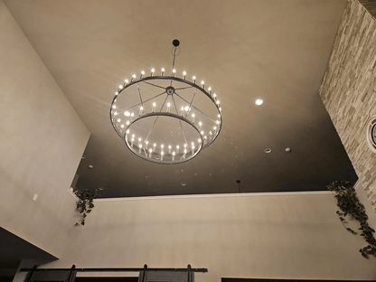 camafz Vintage Filament Two-Tier Round Chandelier 38" - Zelno