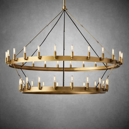 camafz Vintage Filament Two-Tier Round Chandelier 71" - Zelno