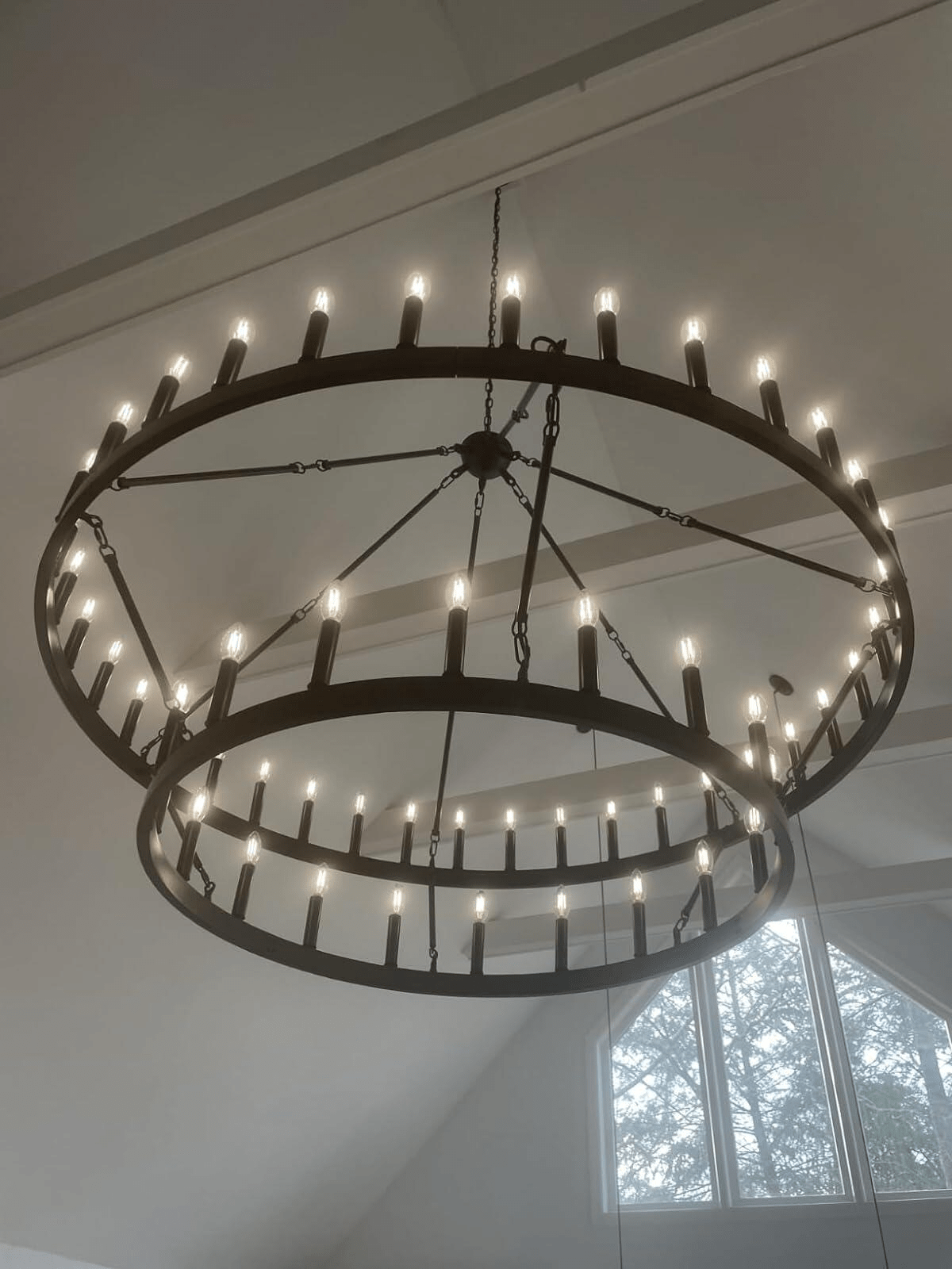 camafz Vintage Filament Two-Tier Round Chandelier 71" - Zelno
