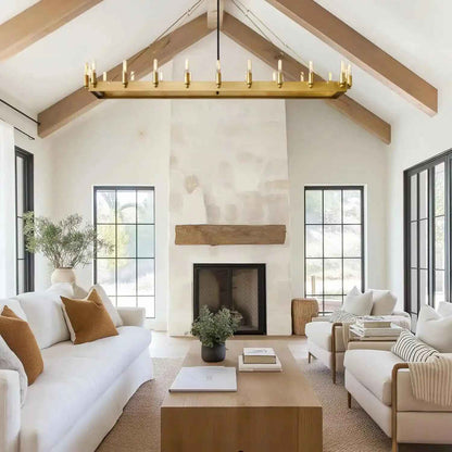 Camena Vintage Candelabra Rectangular Chandelier - Zelno Lighting
