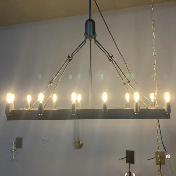 Camena Vintage Candelabra Rectangular Chandelier - Zelno Lighting