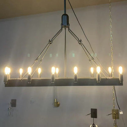 Camena Vintage Candelabra Rectangular Chandelier - Zelno Lighting