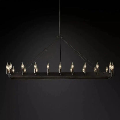 Camena Vintage Candelabra Rectangular Chandelier - Zelno Lighting