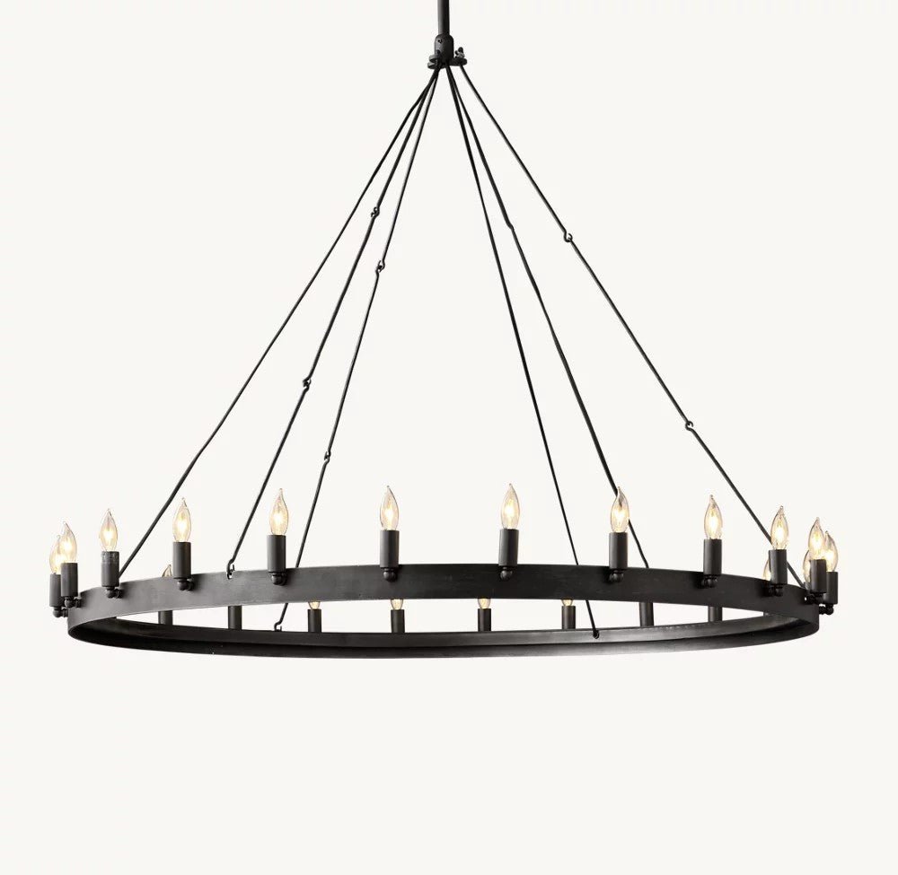 Camena Vintage Candelabra Round Chandelier - Zelno Lighting