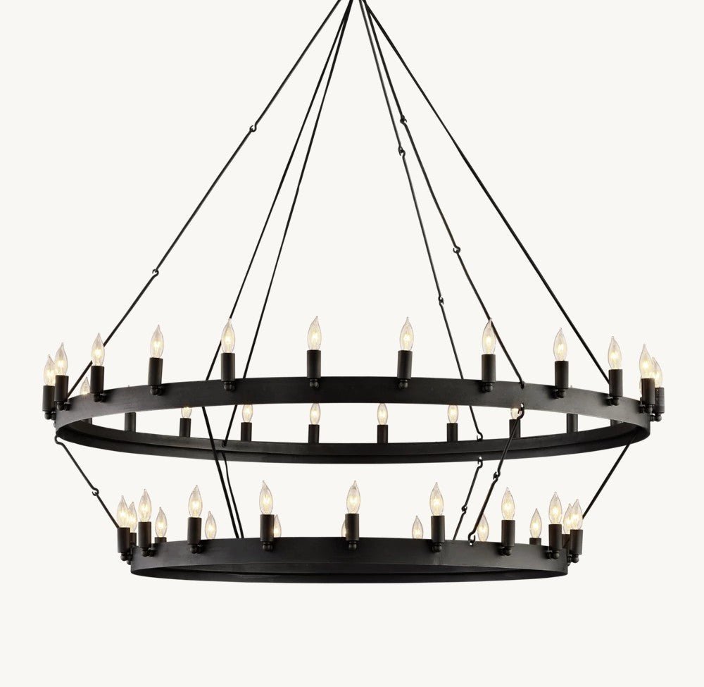Camena Vintage Candelabra Two-Tier Chandelier - Zelno Lighting