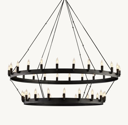 Camena Vintage Candelabra Two-Tier Chandelier - Zelno Lighting
