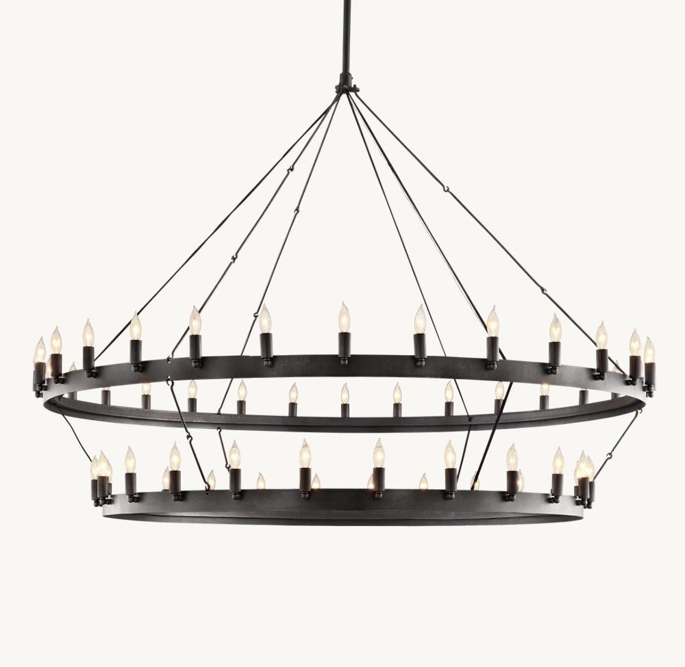 Camena Vintage Candelabra Two-Tier Chandelier - Zelno Lighting