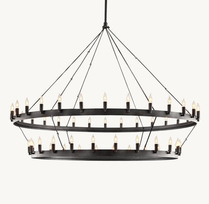 Camena Vintage Candelabra Two-Tier Chandelier - Zelno Lighting