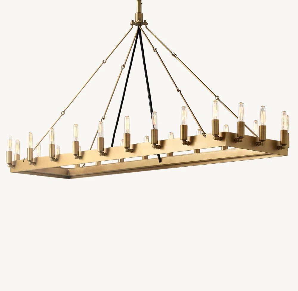 Camena Vintage Filament Rectangular Chandelier - Zelno Lighting