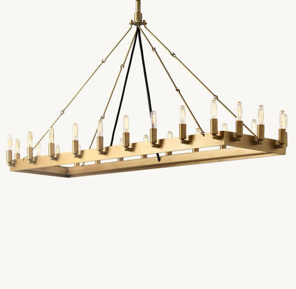 Camena Vintage Filament Rectangular Chandelier - Zelno Lighting