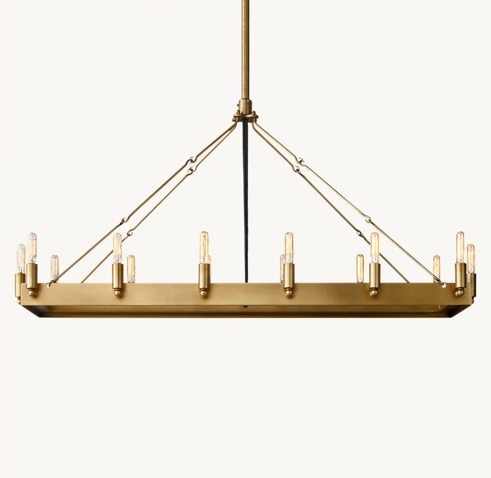 Camena Vintage Filament Rectangular Chandelier - Zelno Lighting