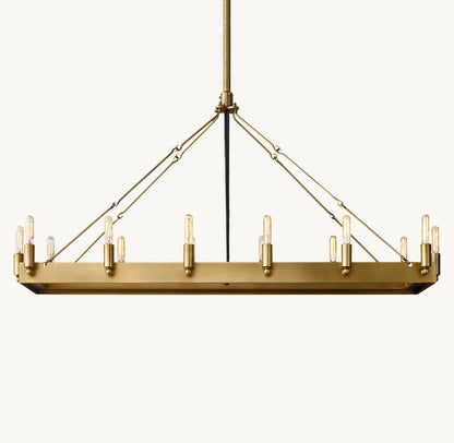 Camena Vintage Filament Rectangular Chandelier - Zelno Lighting