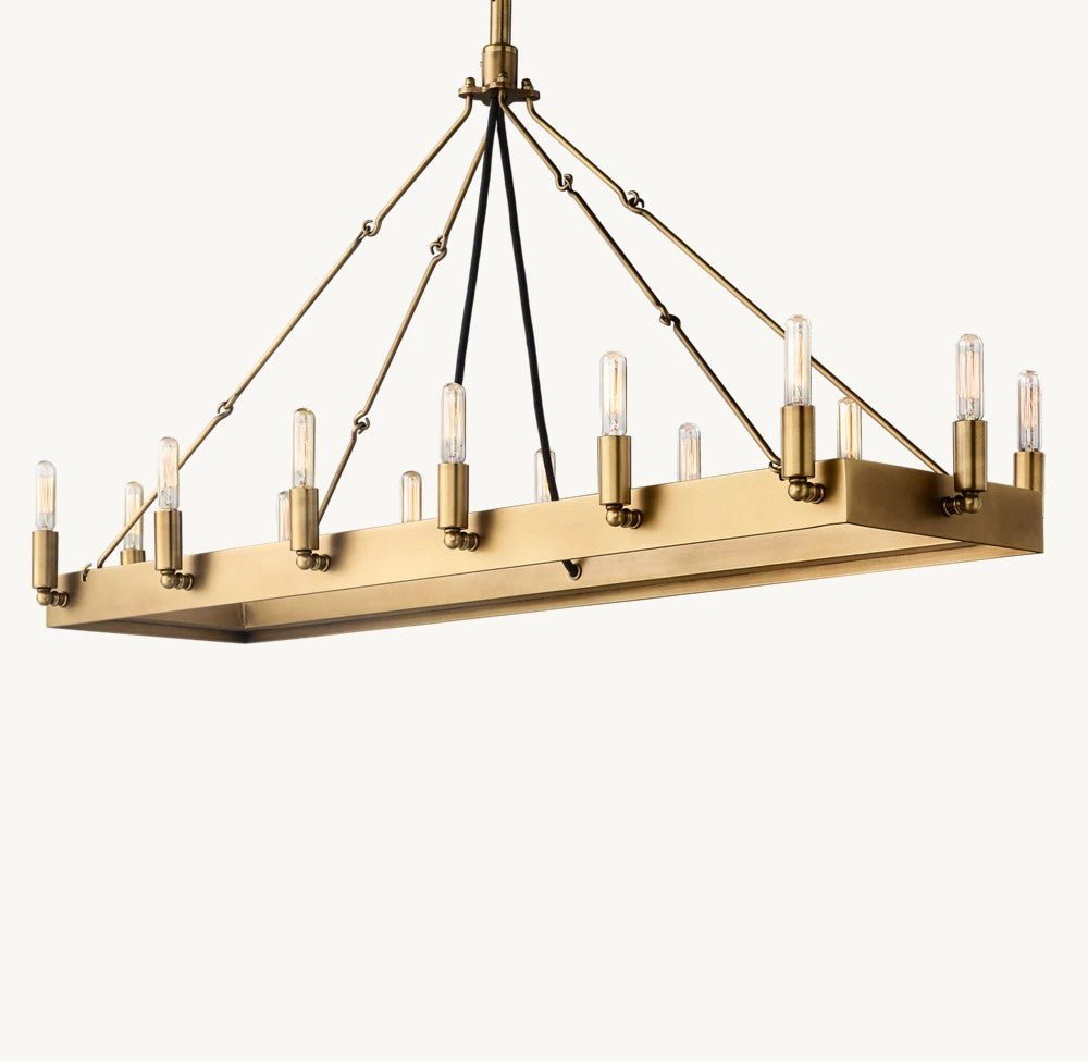 Camena Vintage Filament Rectangular Chandelier - Zelno Lighting