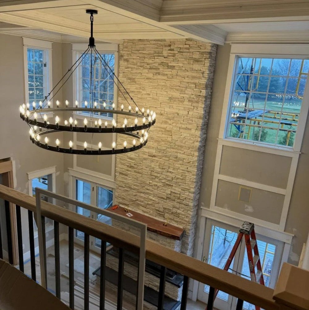 Camena Vintage Filament Two-Tier Chandelier - Zelno Lighting