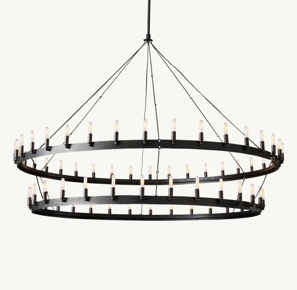 Camena Vintage Filament Two-Tier Chandelier - Zelno Lighting