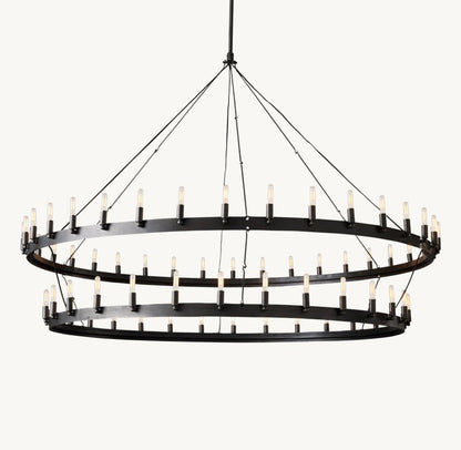 Camena Vintage Filament Two-Tier Chandelier - Zelno Lighting