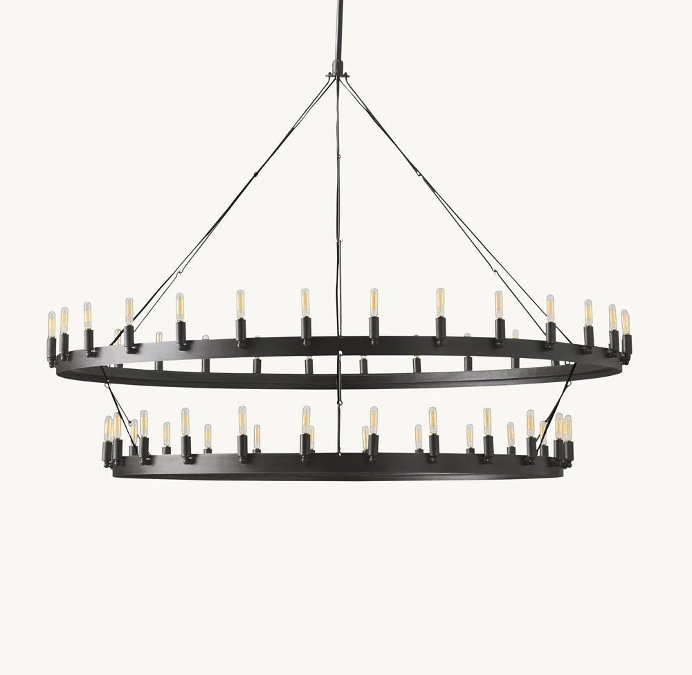 Camena Vintage Filament Two-Tier Chandelier - Zelno Lighting