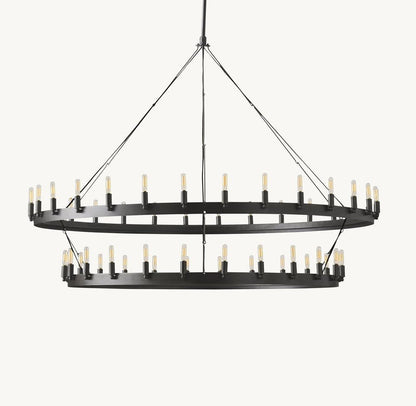Camena Vintage Filament Two-Tier Chandelier - Zelno Lighting