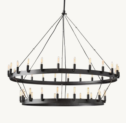 Camena Vintage Filament Two-Tier Chandelier - Zelno Lighting