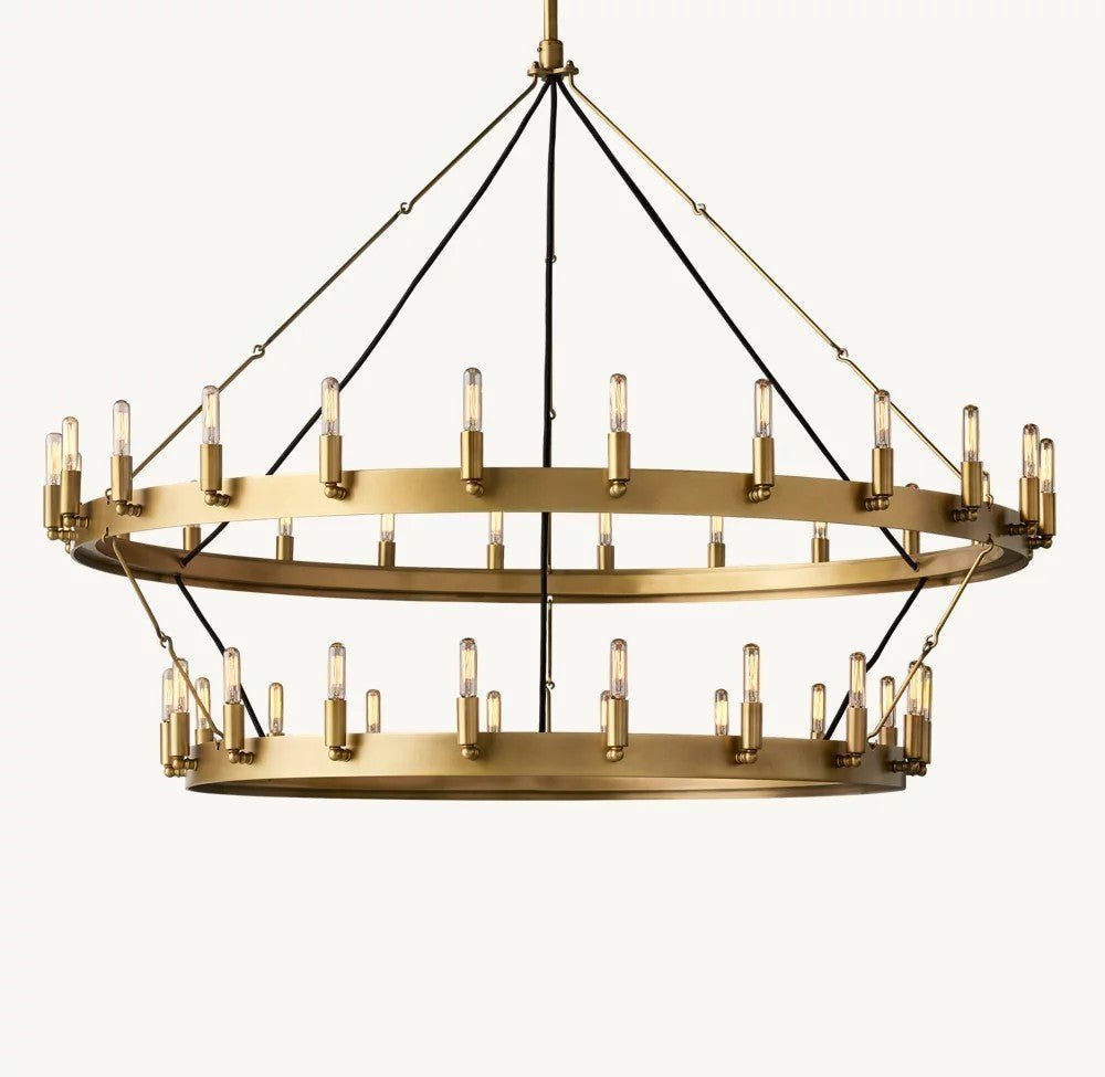 Camena Vintage Filament Two-Tier Chandelier - Zelno Lighting