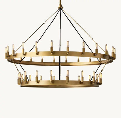 Camena Vintage Filament Two-Tier Chandelier - Zelno Lighting