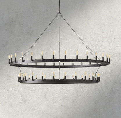 Camino Vintage Filament Two-Tier Chandelier 38", 50", 63", 71" - Zelno Lighting