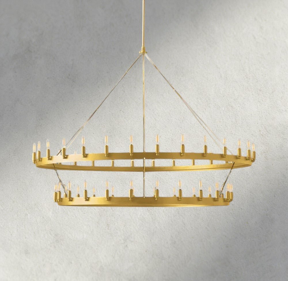Camino Vintage Filament Two-Tier Chandelier 38", 50", 63", 71" - Zelno Lighting