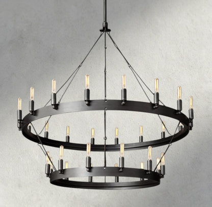 Camino Vintage Filament Two-Tier Chandelier 38", 50", 63", 71" - Zelno Lighting