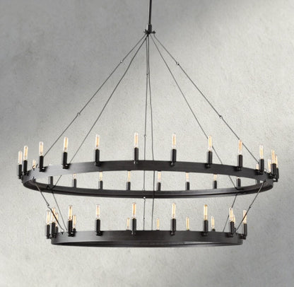 Camino Vintage Filament Two-Tier Chandelier 38", 50", 63", 71" - Zelno Lighting