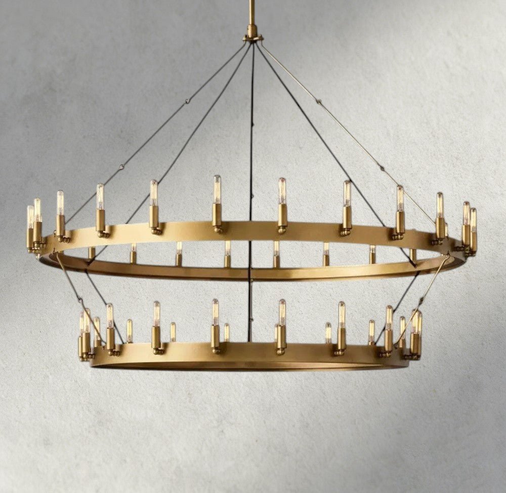 Camino Vintage Filament Two-Tier Chandelier 38", 50", 63", 71" - Zelno Lighting