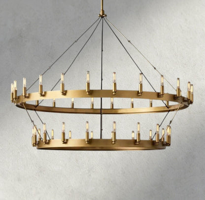 Camino Vintage Filament Two-Tier Chandelier 38", 50", 63", 71" - Zelno Lighting
