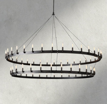 Camino Vintage Filament Two-Tier Chandelier 38", 50", 63", 71" - Zelno Lighting
