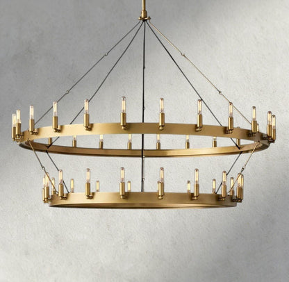 Camino Vintage Filament Two-Tier Chandelier 38", 50", 63", 71" - Zelno Lighting