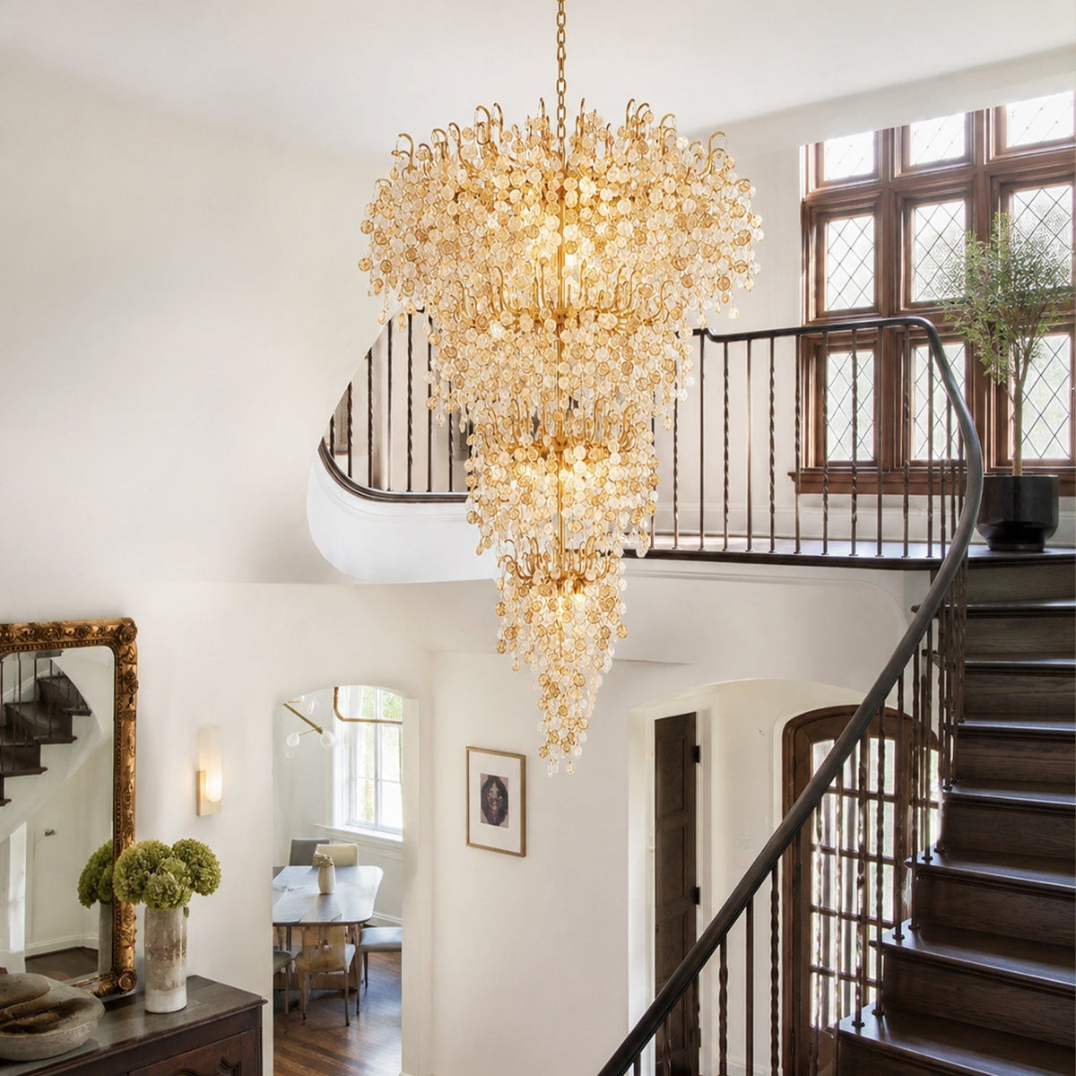 Campo Round Multi-Tier Chandelier 33-Light 47"W - Zelno Lighting