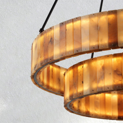 Carey Eterna Alabaster Round Chandelier - Zelno Lighting