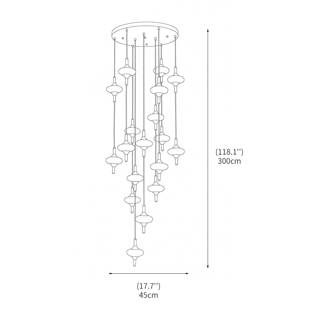 Cascade Spindle Chandelier - Zelno