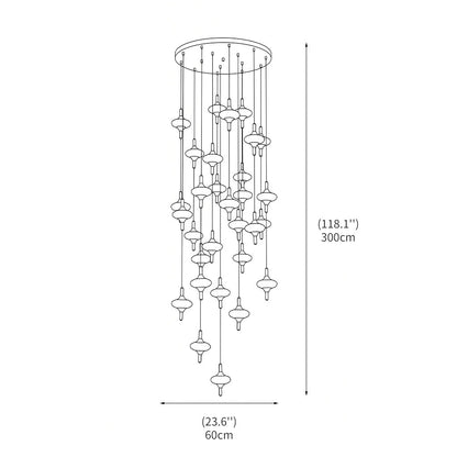 Cascade Spindle Chandelier - Zelno