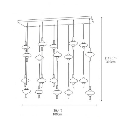 Cascade Spindle Chandelier - Zelno