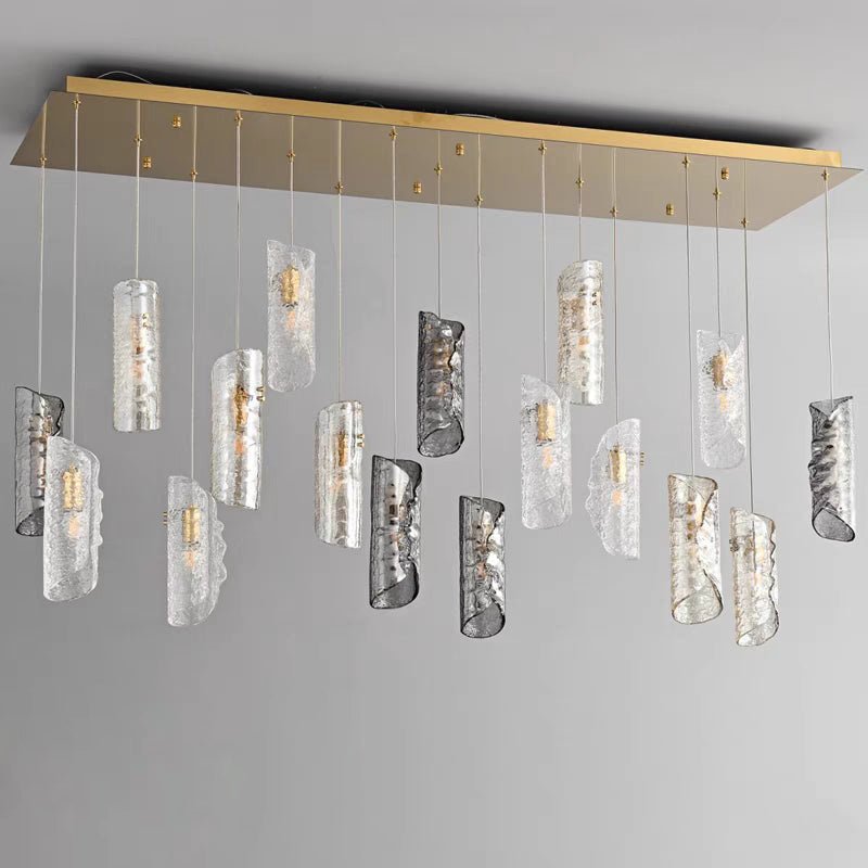 Cascading Textured Glass Chandelier - Zelno