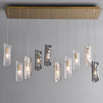 Cascading Textured Glass Chandelier - Zelno
