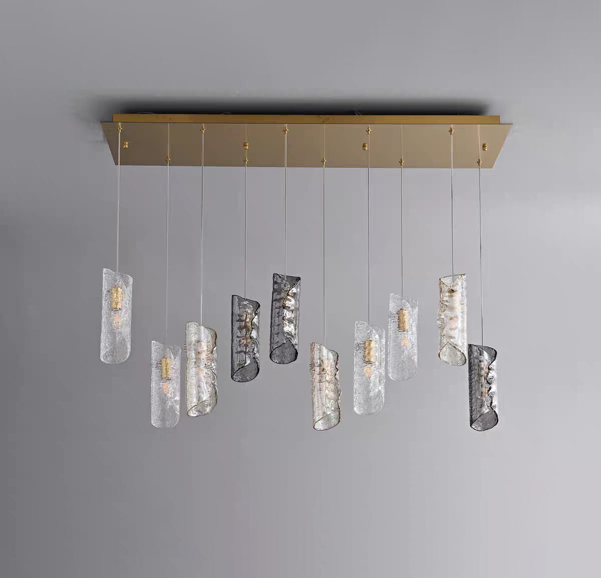 Cascading Textured Glass Chandelier - Zelno