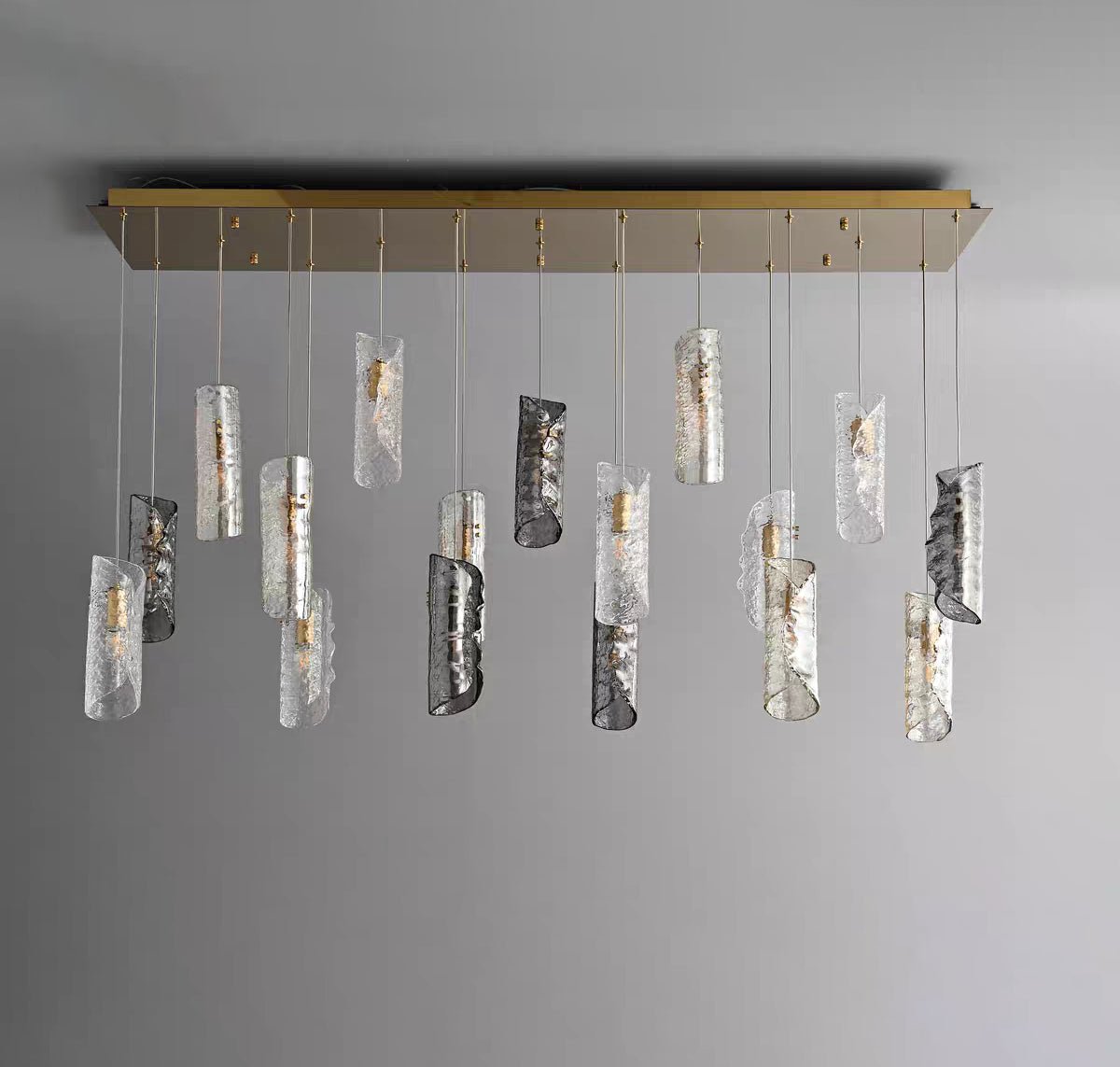Cascading Textured Glass Chandelier - Zelno