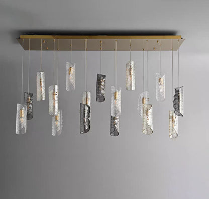 Cascading Textured Glass Chandelier - Zelno