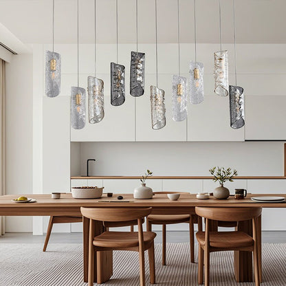Cascading Textured Glass Chandelier - Zelno