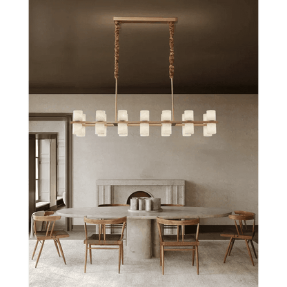 CAURIS ALABASTER LINEAR CHANDELIER 33.5" 39.4" 47.2"L - Zelno Lighting