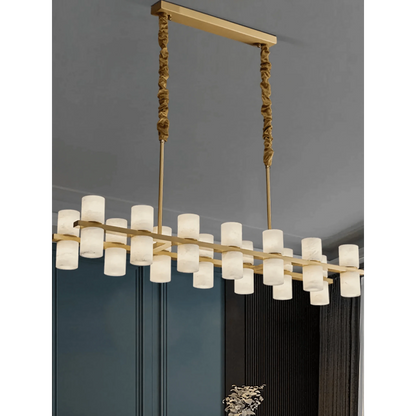 CAURIS ALABASTER LINEAR CHANDELIER 33.5" 39.4" 47.2"L - Zelno Lighting