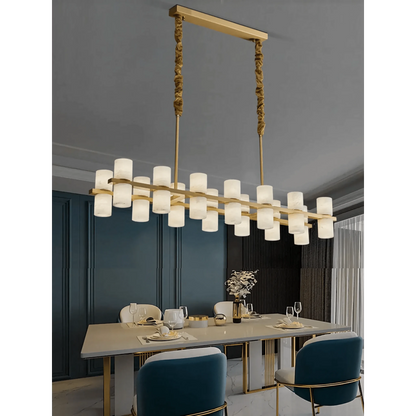 CAURIS ALABASTER LINEAR CHANDELIER 33.5" 39.4" 47.2"L - Zelno Lighting