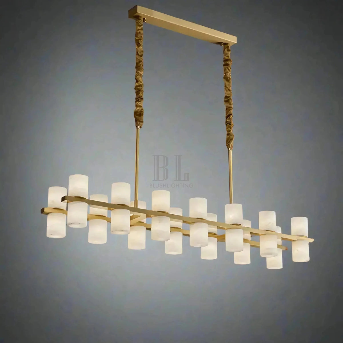 CAURIS ALABASTER LINEAR CHANDELIER 33.5" 39.4" 47.2"L - Zelno Lighting